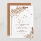 Rozen Pampas Grass Arch Terracotta Boho Floral Kaart (Voorkant / Achterkant)