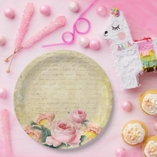  Rozen Papieren Bordje (Feest)