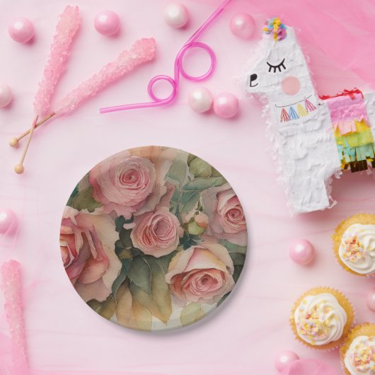  Rozen Papieren Bordje (Feest)