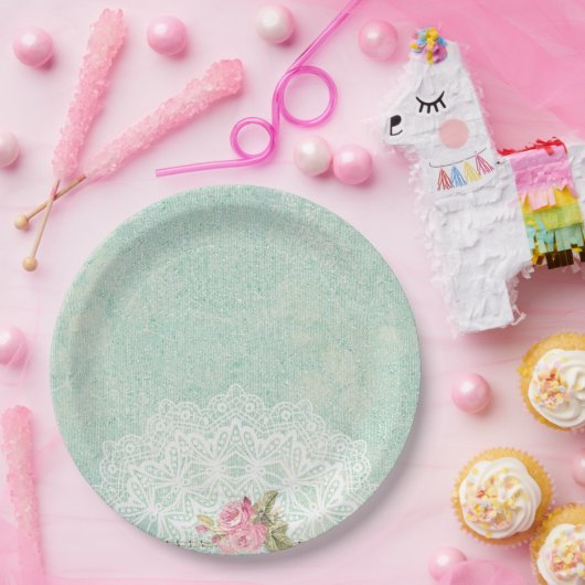  Rozen Papieren Bordje (Feest)