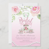 Rozen & parels Elegante bruids thee douche Kaart (Voorkant)