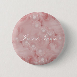 Rozen parels roze roze roemeense naamlabels ronde button 5,7 cm