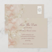 Rozen Parels Roze Save the date Uitnodigingen (Voorkant / Achterkant)