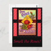 Rozen parfumlabel briefkaart (Voorkant / Achterkant)