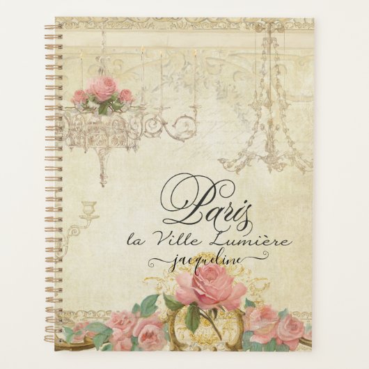 Rozen Paris Chandelier Elegant Bridal Wedding Planner (Voorkant)