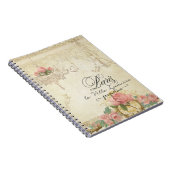 Rozen Paris Chandelier Elegant Script Name Notitieboek (Rechterzijde)