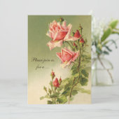  Rozen, partij bij het Victoriaans Vrijgezellenfee Kaart (Staand voorkant)