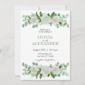 Rozen Pastel Green Wedding Invitation Kaart (Voorkant)