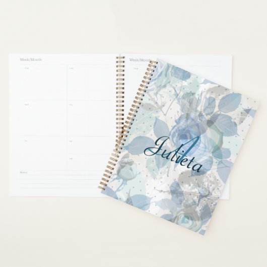 Rozen pastel luxe Monogram Planner (Display)