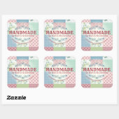 rozen patchwork quilten naaien vierkante sticker (Vel)