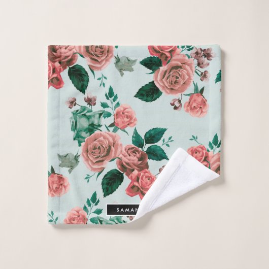 Rozen patroon bad handdoek (Wasdoekje)