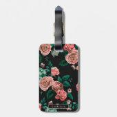 Rozen patroon bagagelabel (Achterkant verticaal)