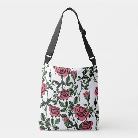 Rozen patroon crossbody tas (Voorkant)