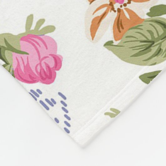 Rozen patroon fleece deken (Hoek)