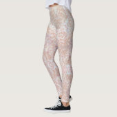 rozen patroon in crème - bloemenpatroon leggings (Links)