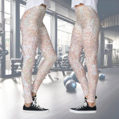 rozen patroon in crème - bloemenpatroon leggings