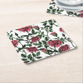 Rozen patroon kartonnen onderzetters (Schuin)