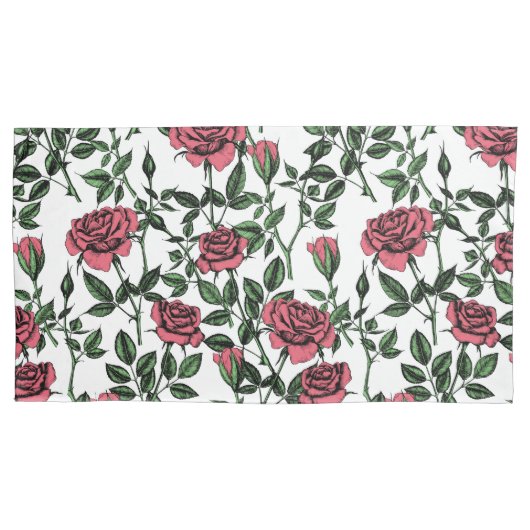Rozen patroon kussensloop (Voorkant-Links)