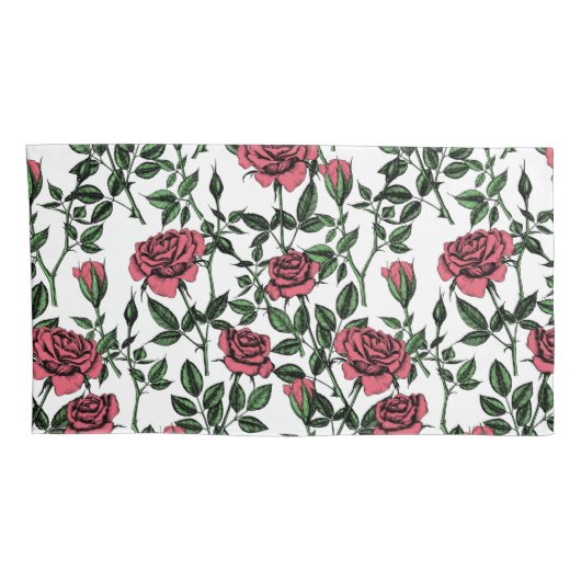 Rozen patroon kussensloop (Achterkant-Rechts)