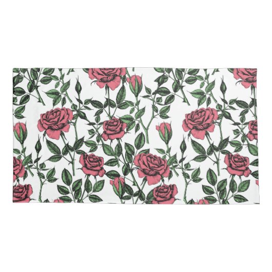 Rozen patroon kussensloop (Achterkant-Links)