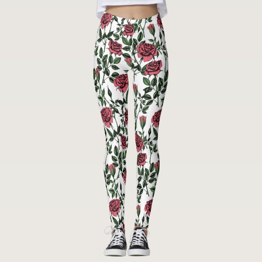 Rozen patroon leggings (Voorkant)