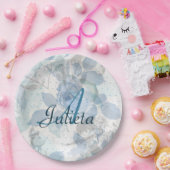 Rozen patroon luxeontwerp Monogram Papieren Bordje (Feest)