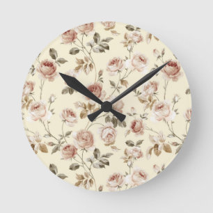  rozen patroon ronde klok