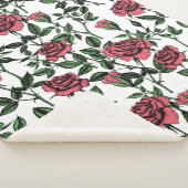 Rozen patroon sherpa deken (3/4)