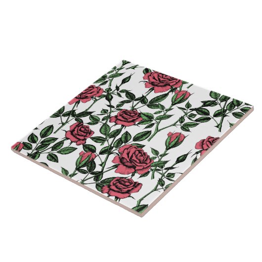 Rozen patroon tegeltje (Zijkant)