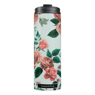 Rozen patroon thermosbeker