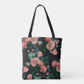 Rozen patroon tote bag (Achterkant)