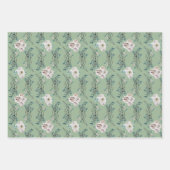 Rozen patroon wintervakantiebruiloft inpakpapier vel (Voorkant 3)