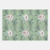 Rozen patroon wintervakantiebruiloft inpakpapier vel (Voorkant 2)