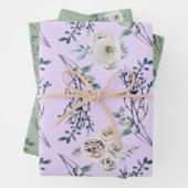 Rozen patroon wintervakantiebruiloft inpakpapier vel (In situ)