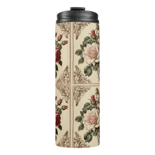 Rozen Patterns Victoriaans stijl Thermosbeker (Voorkant)