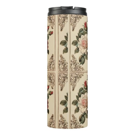 Rozen Patterns Victoriaans stijl Thermosbeker (Achterkant)