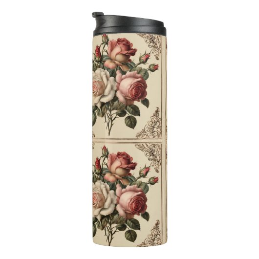  Rozen Patterns Victoriaans stijl Thermosbeker (Geroteerd rechts)