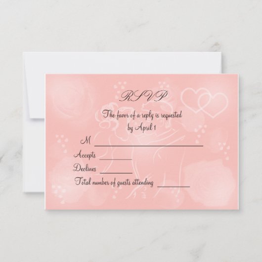 Rozen Peach RSVP-kaart RSVP Kaartje (Voorkant)