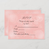 Rozen Peach RSVP-kaart RSVP Kaartje (Voorkant / Achterkant)
