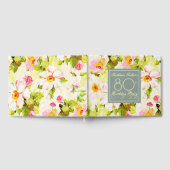 Rozen Peonies 80ste verjaardagsfeest gastenboek (Volledig)