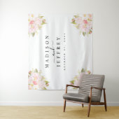 Rozen Peony Blush Pink Weddenschap Achtergrond Wandkleed (In situ)