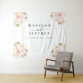 Rozen Peony Blush Pink Weddenschap Achtergrond Wandkleed (In Situ (horizontaal))