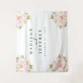 Rozen Peony Blush Pink Weddenschap Achtergrond Wandkleed (Voorkant)