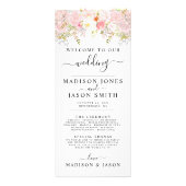 Rozen Peony Blush Pink Wedding Programme Reclamekaart (Voorkant)