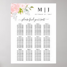 Rozen Peony Blush Pink Wedding Seating Chart