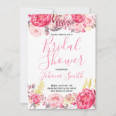 Rozen Peony Floral Bridal Shower Kaart (Voorkant)