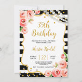 Rozen & Perl Birthday Party Invitation Kaart (Voorkant)