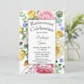 Rozen Pink Yellow Florence Uitnodiging (Staand voorkant)