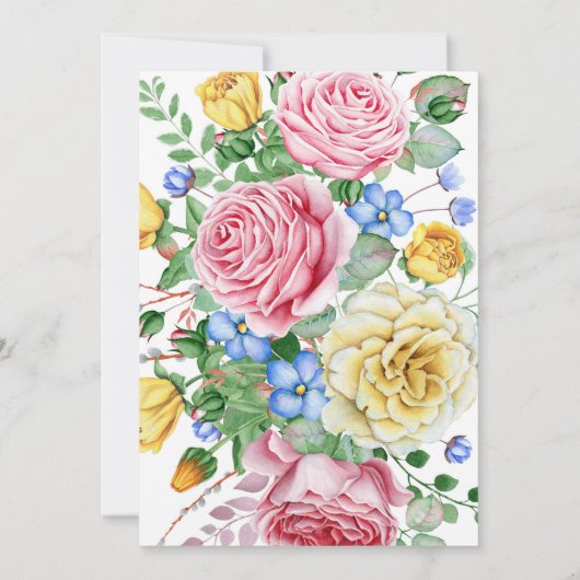Rozen Pink Yellow Florence Uitnodiging (Achterkant)