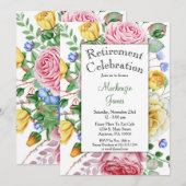 Rozen Pink Yellow Florence Uitnodiging (Voorkant / Achterkant)